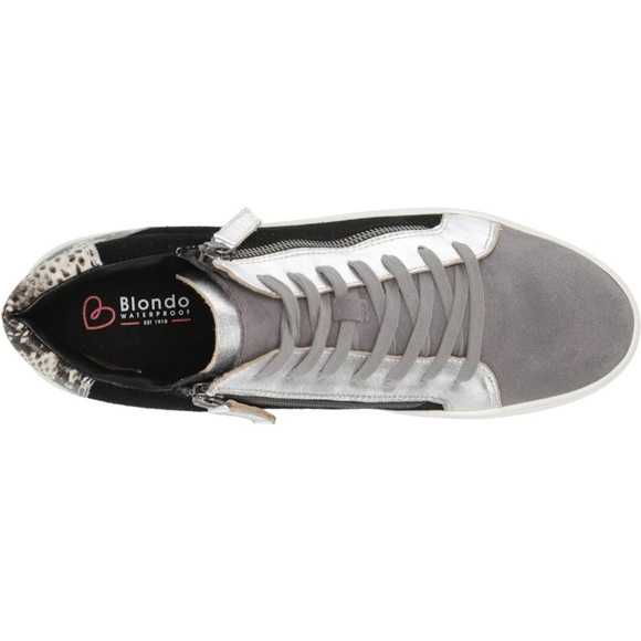 Blondo - high top low wedge sneakers women’s shoes size 7.5 Black/gray color - Picture 3 of 15